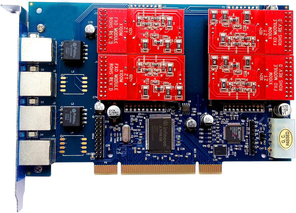 4 Port Analog Voice Card with 4 FXO Ports PCI Card Z5215