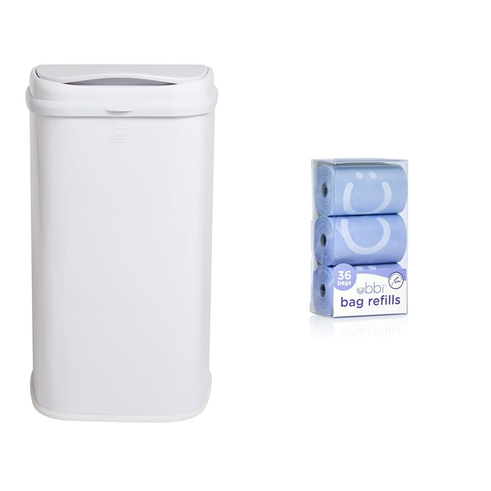 Stainless Steel Lavender Scented Diaper Pail with 36 Refill Bags L6852