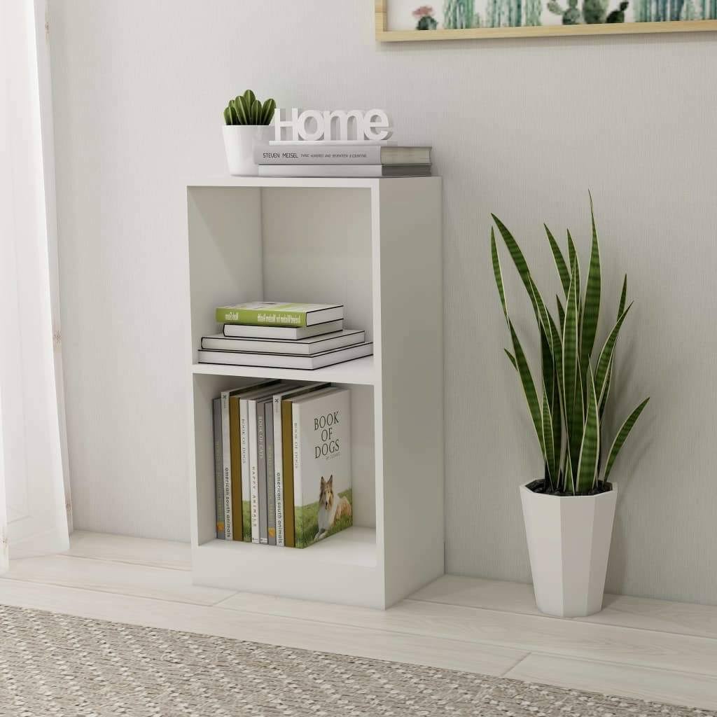 White and Sonoma Oak 4-Tier Book Cabinet D145