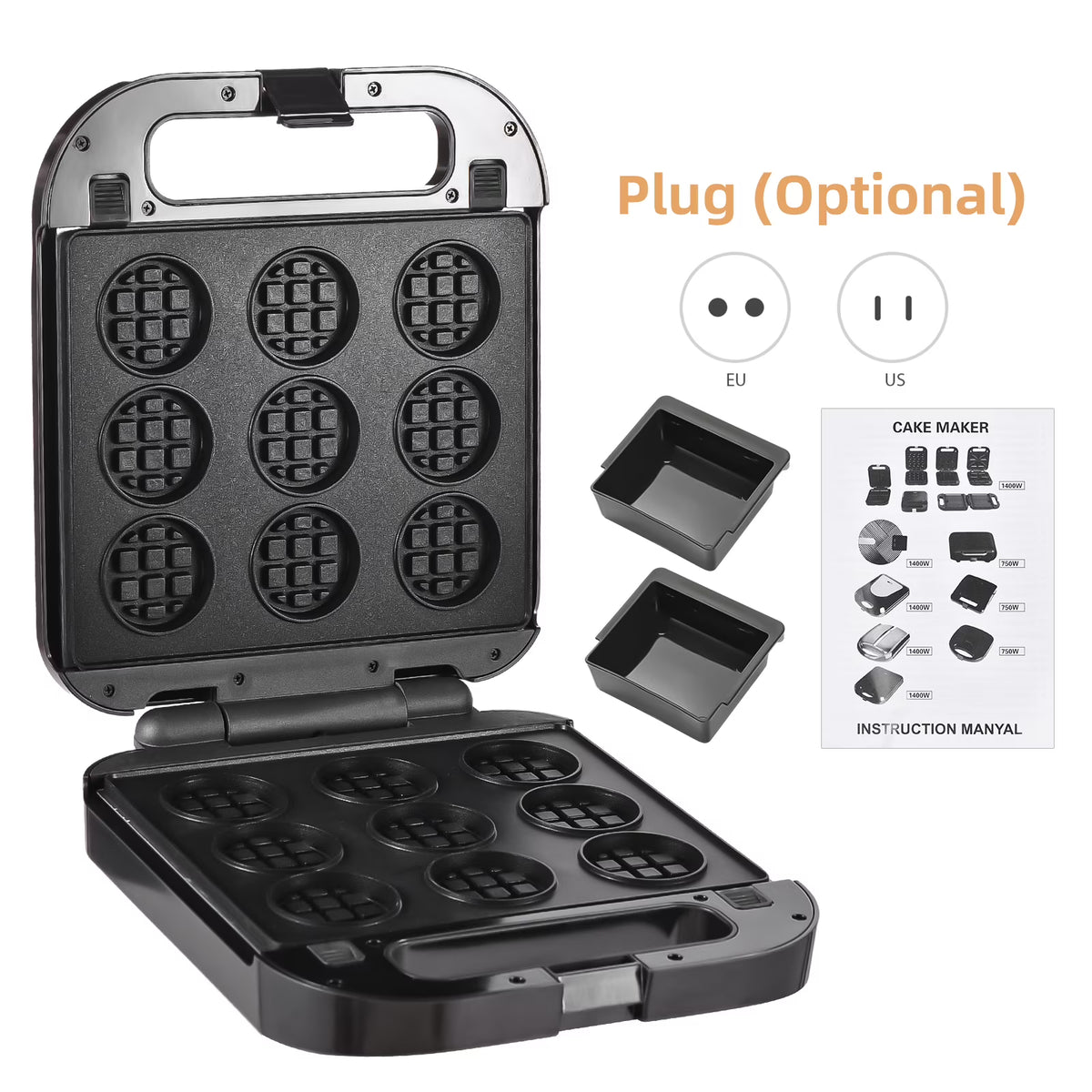 3-in-1 Nonstick Dessert Maker with Removable Plates F17448