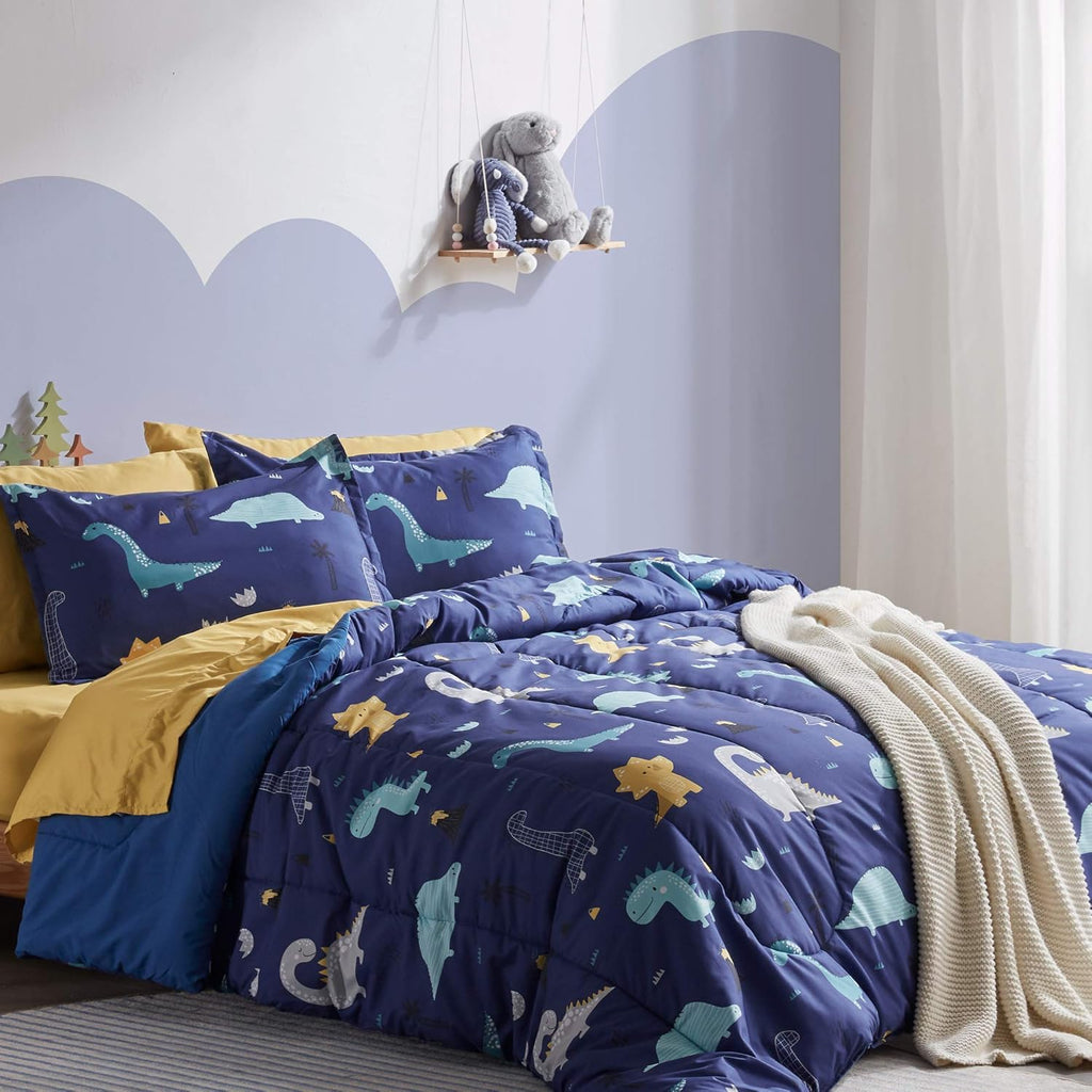 Blue Twin 5 Piece Microfiber Bedding Set I52066
