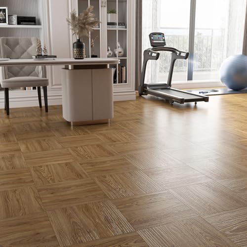Honey Oak Wood Peel and Stick Vinyl Floor Tiles 36"x6" 18 PCS Waterproof I6797
