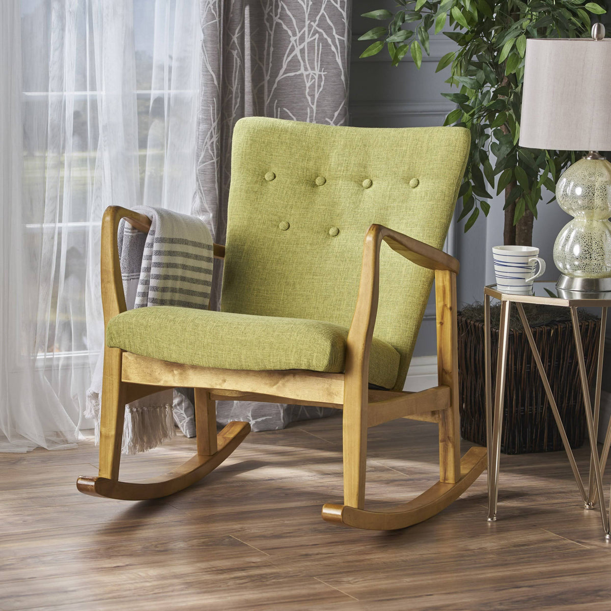 Grey Fabric Rocking Chair N996003