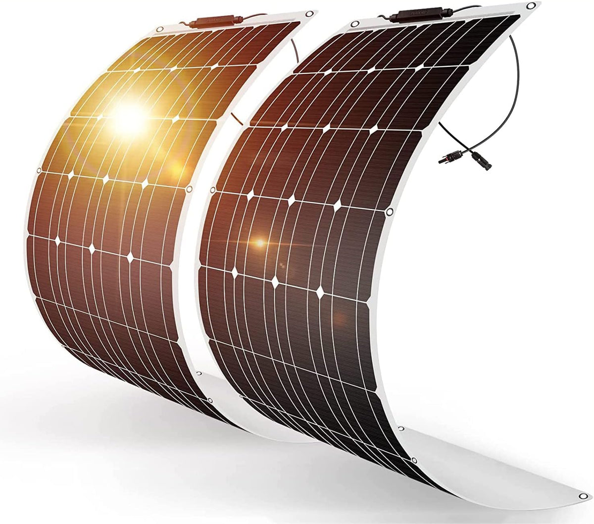 2pcs 200W Semi-Flexible Monocrystalline Solar Panel Kit 12V 400W Q8590