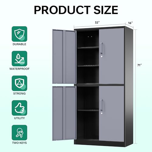 White Metal Storage Cabinet with Lock O111