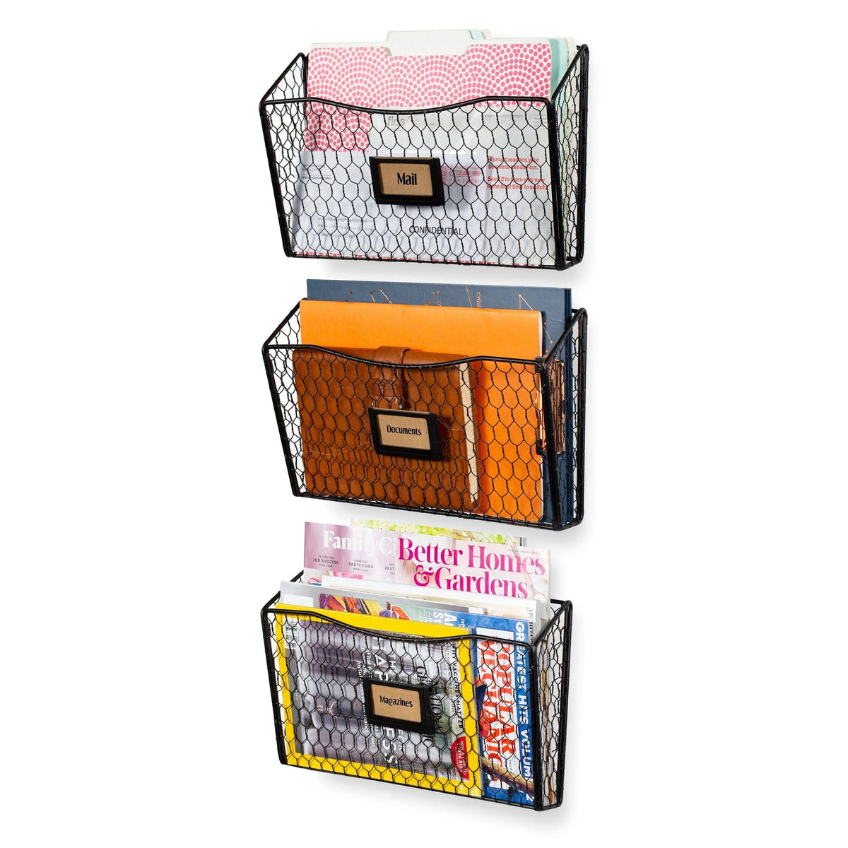 Wall Mounted Metal Chicken Wire Magazine Rack F794