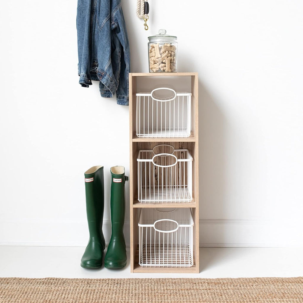 3 Cube Storage Organizer Bookcase, Natural Brown, Pack of 2 L64609