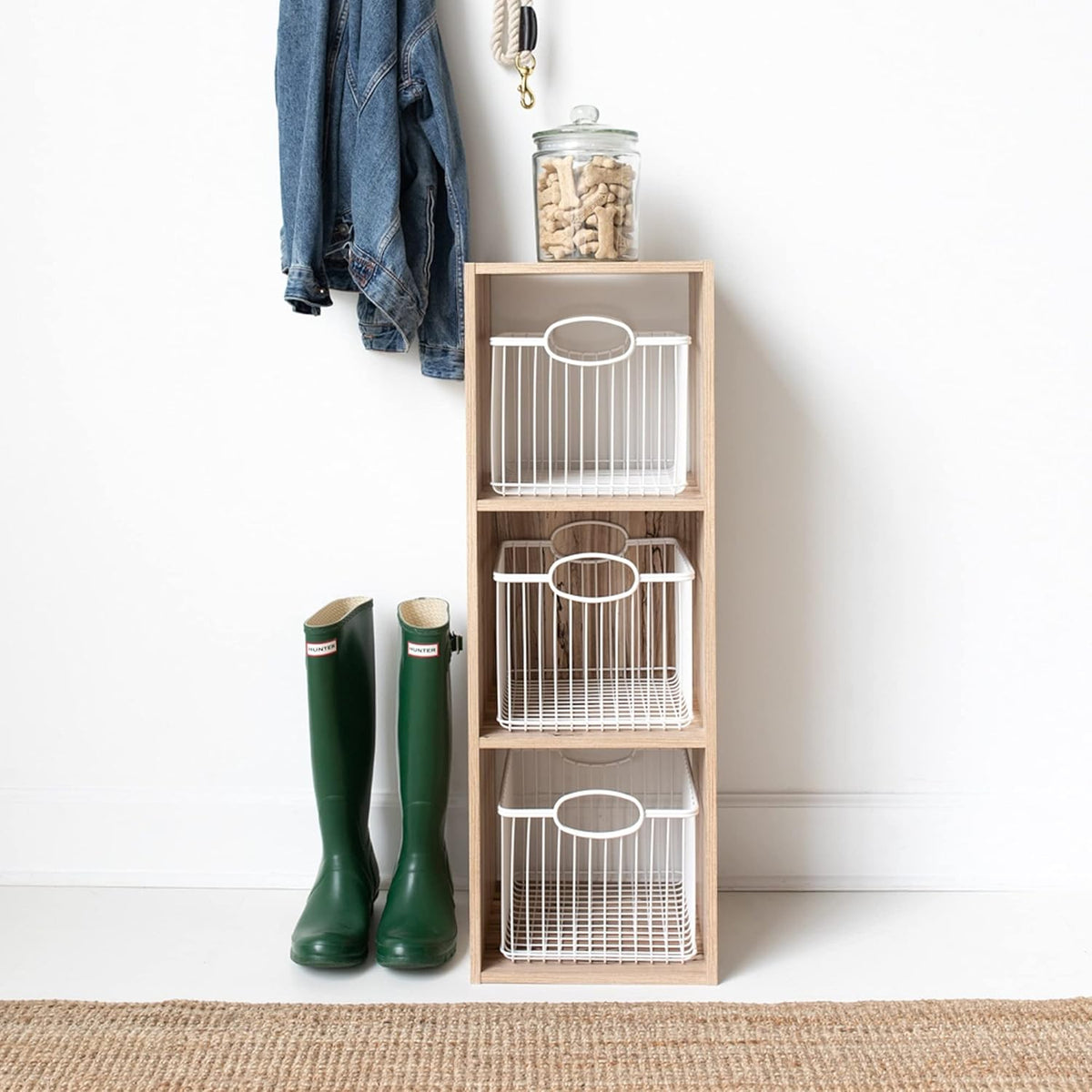 3 Cube Storage Organizer Bookcase, Natural Brown, Pack of 2 L64609