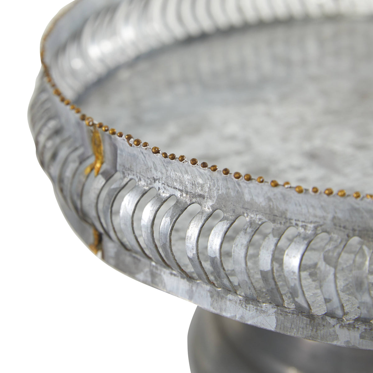 Round Gold Metal Set of 2 Cake Stand P392