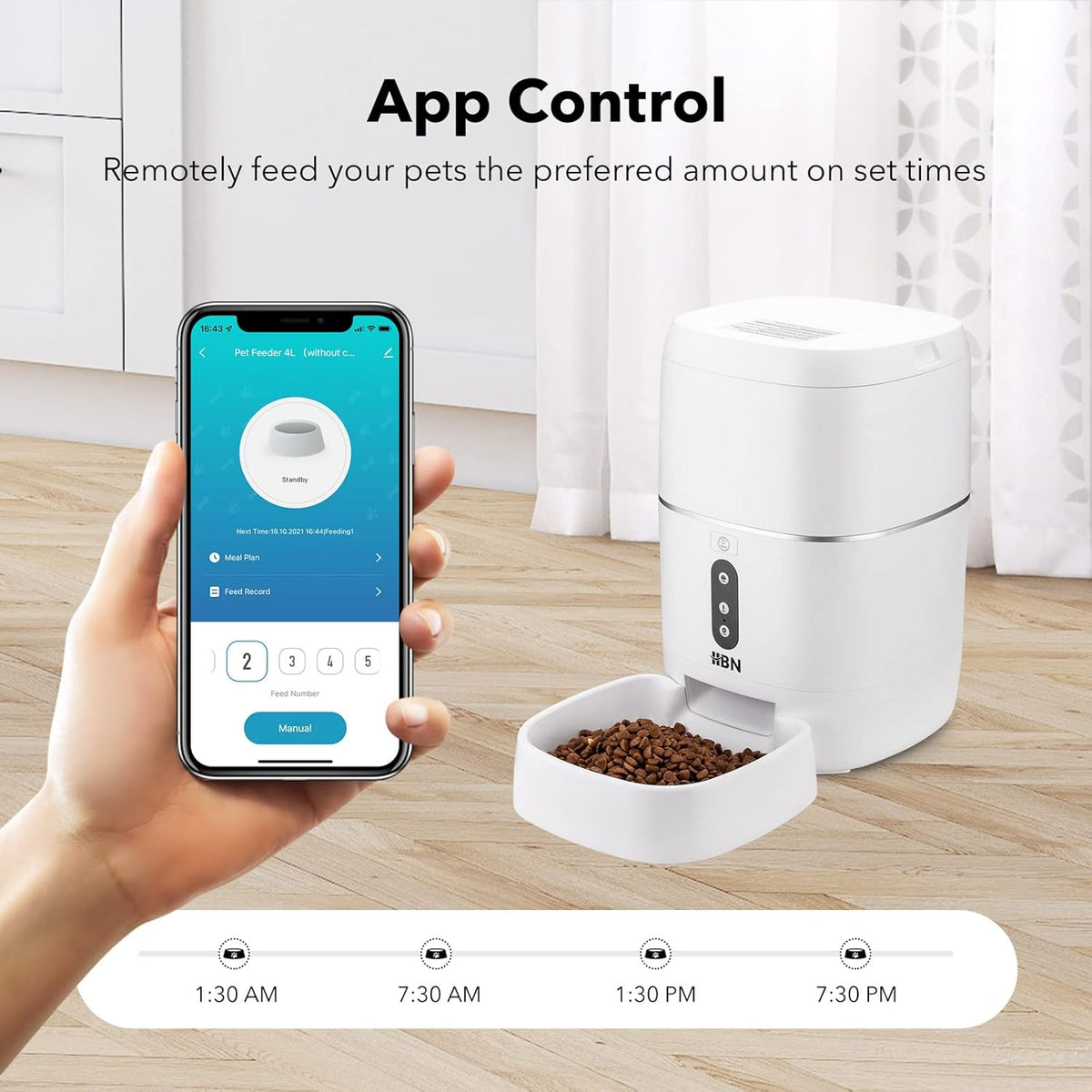 Smart Pet Feeder 6L Automatic Food Dispenser with Portion Control O92492