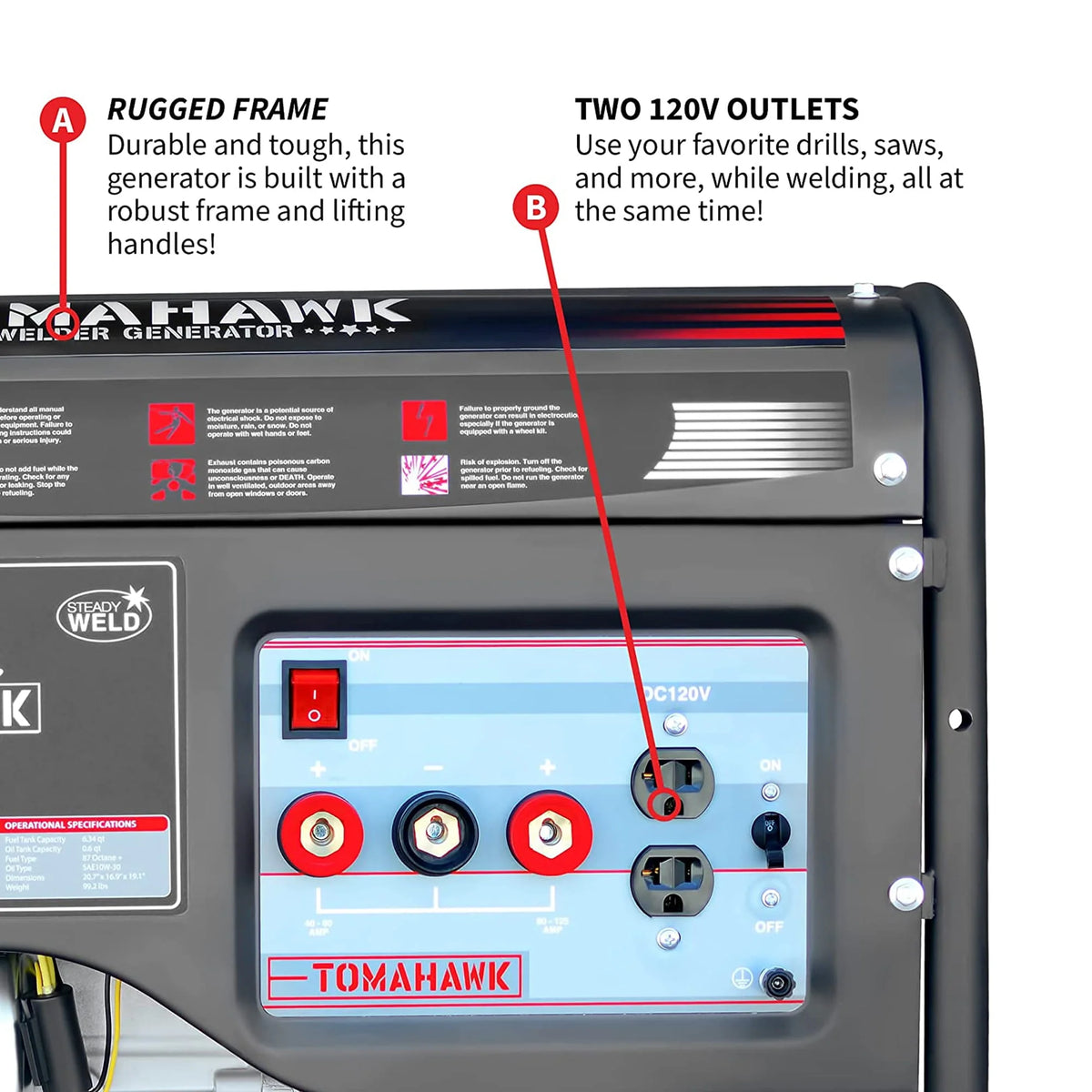 120 Amp Welder with 2,200W Generator G937