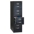 26 1/2in.D 4 Drawer Letter Size Vertical File Cabinet Black E115