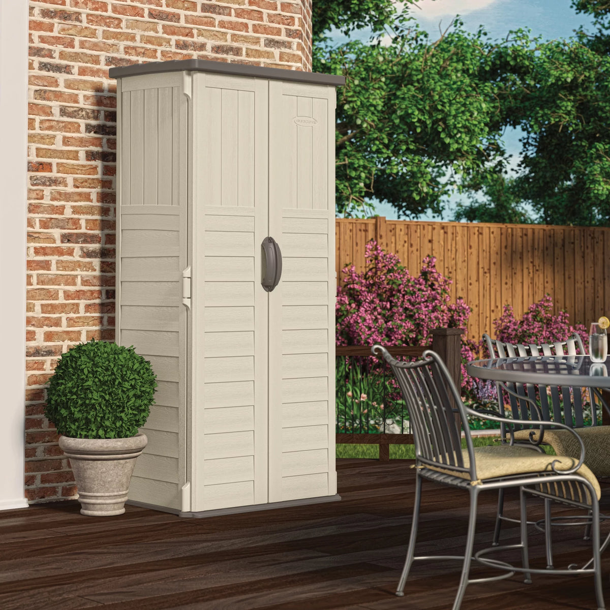 Resin Vertical Storage Shed, 22 Cubic feet E756071