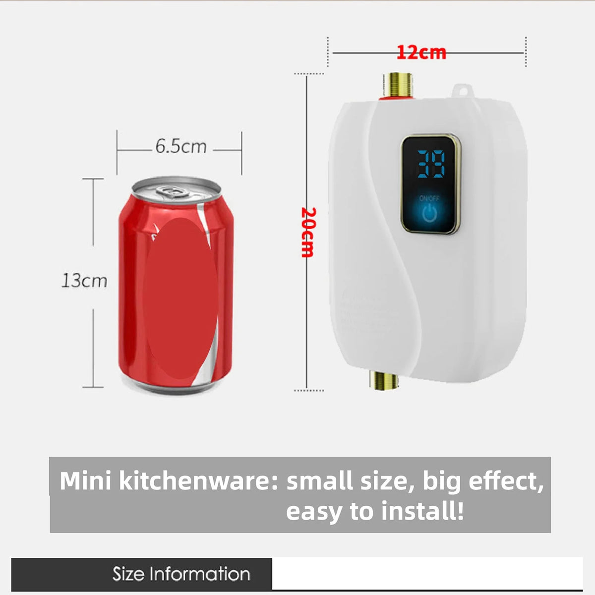 Instant Water Heater 3000W Electric Tankless with LCD Display T5848