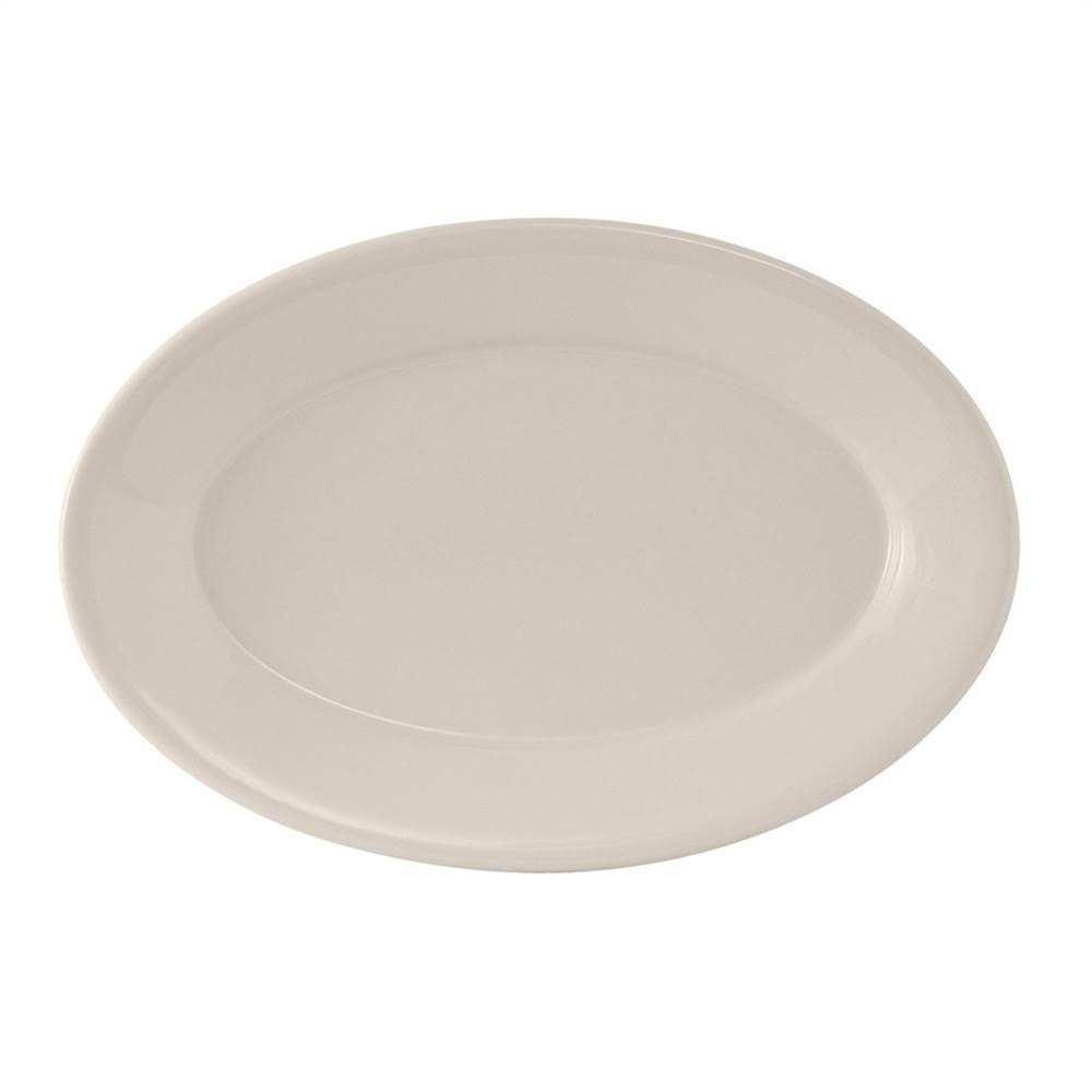 7 x 4 5/8 Oval Platter Wide Rim in Eggshell American White, Case of 36 K104