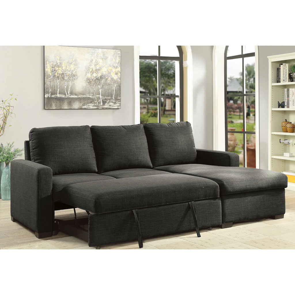 Dark Gray Faux Linen Sectional M4519