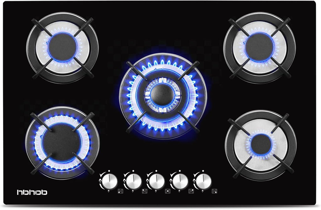 30.31 inches Tempered Glass 5 Burners Gas Cooktop C523423
