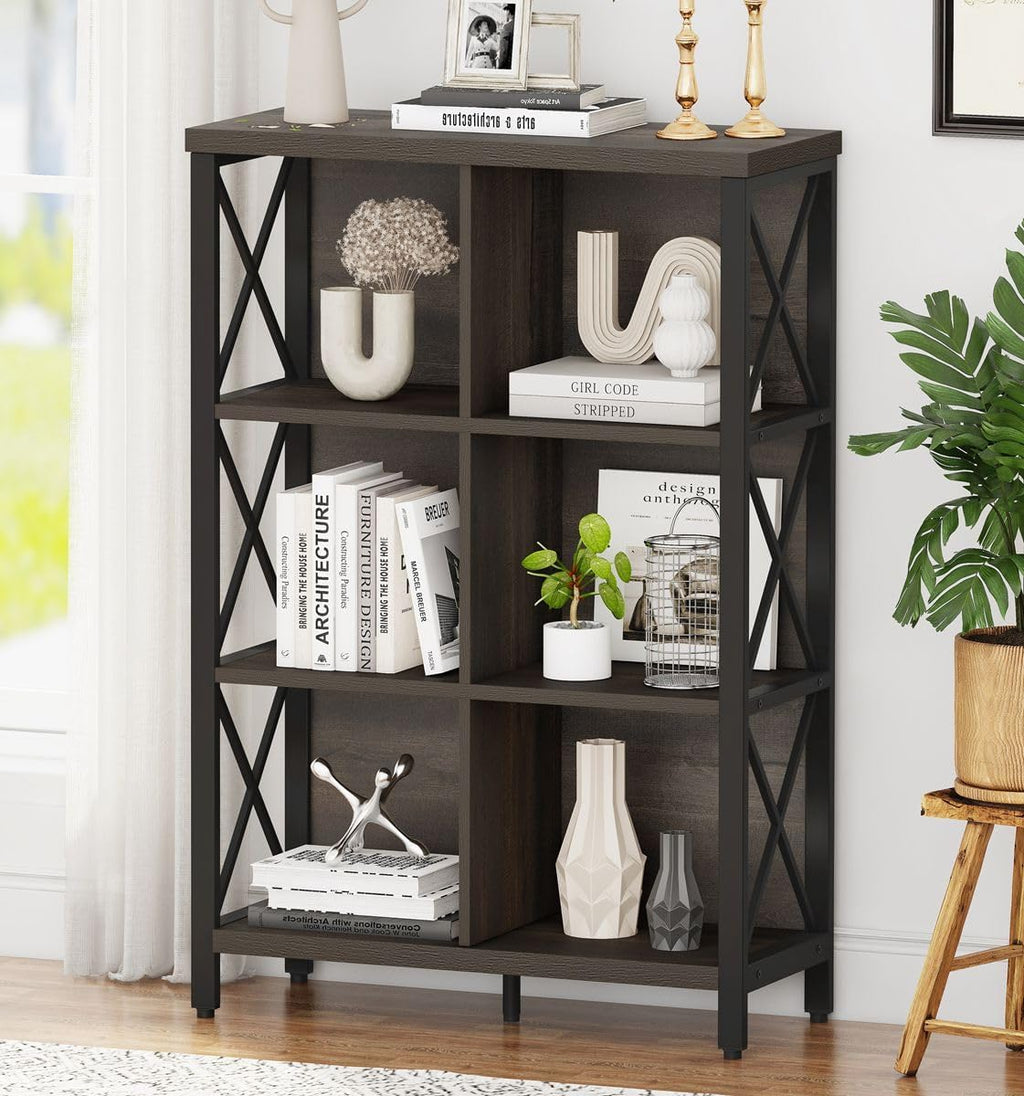 Industrial Cube Bookcases and Bookshelves (Walnut Brown) Q435250
