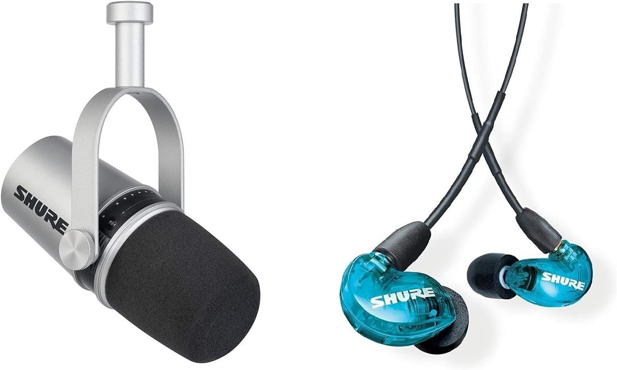 Black Dynamic Microphone and Professional In-Ear Headphones A5056