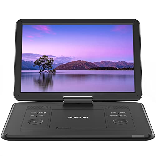 17.5" Portable DVD Player with 15.6" HD Screen, 6 Hours Rechargeable Battery, Black T37494