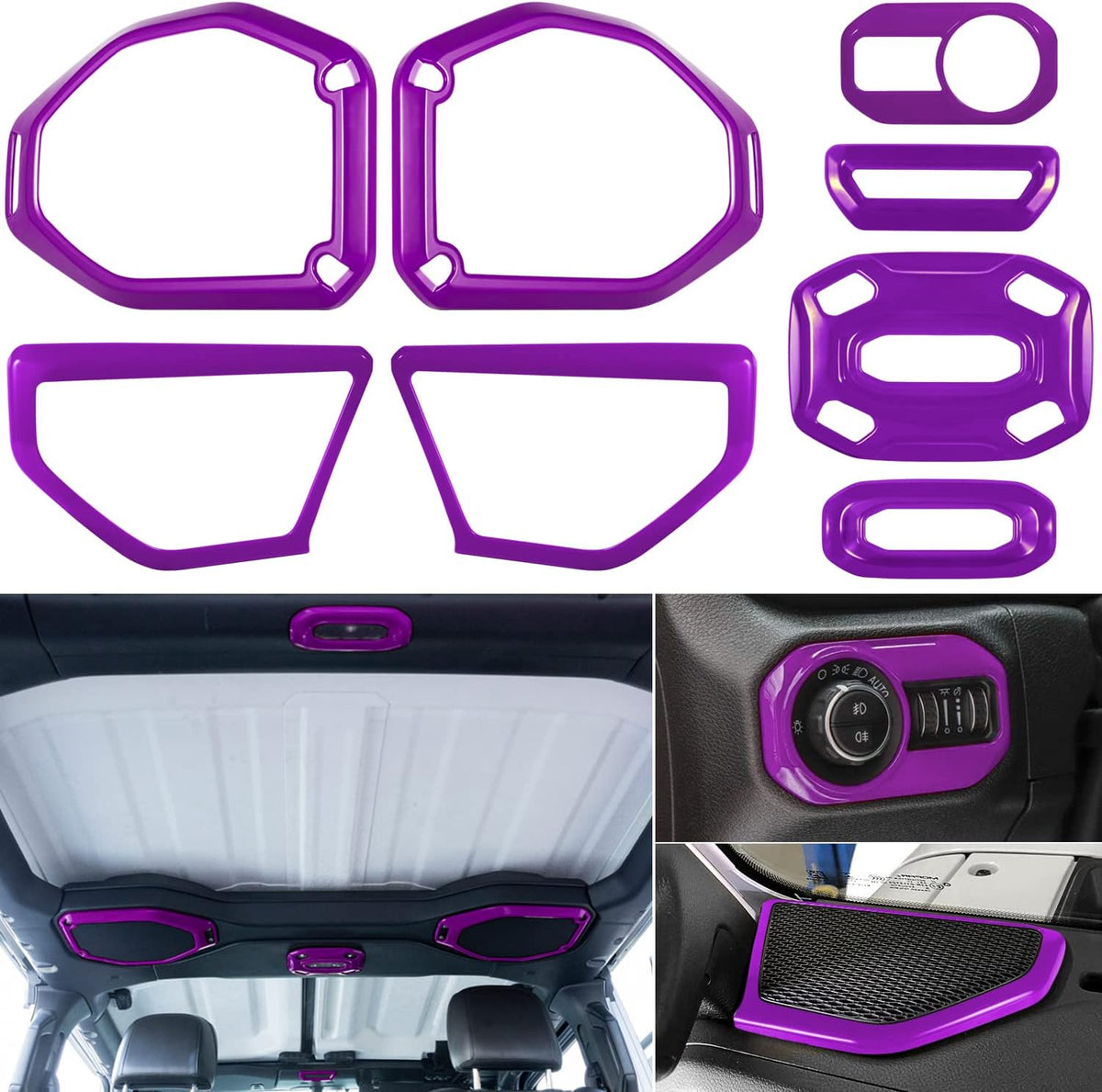 Reading Light Panel Cover & Headlight Switch Button Trim & Speaker Audio Trim & A Pillar Trim (Red) T854208