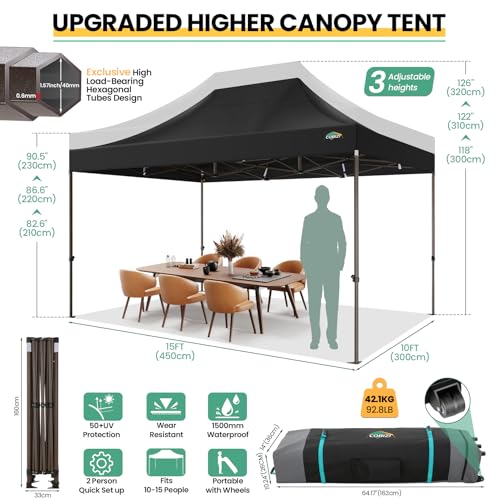 10x20 Pop up Canopy Tent with 6 Sidewalls and Roller Bag E34868