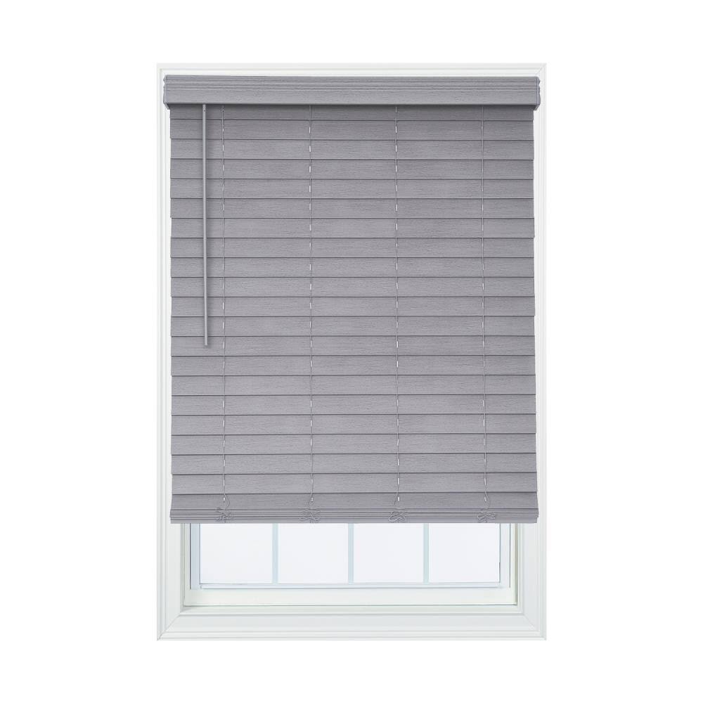Gray Faux Wood Room Darkening Horizontal Blinds P343