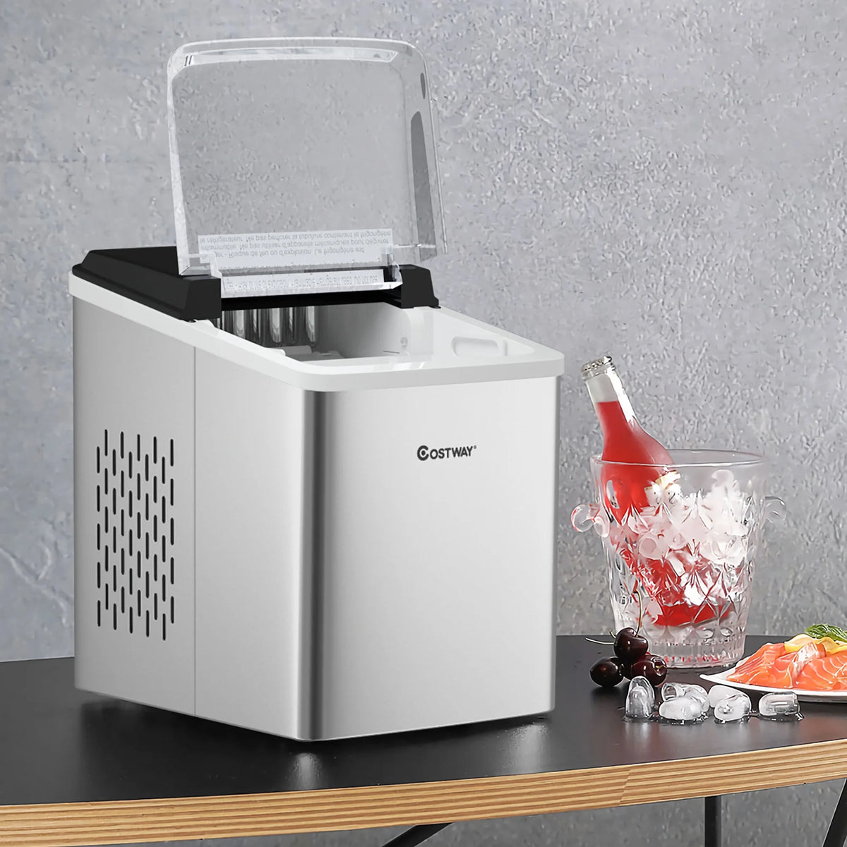 Stainless Steel Countertop Ice Maker 26Lbs/24H H9803