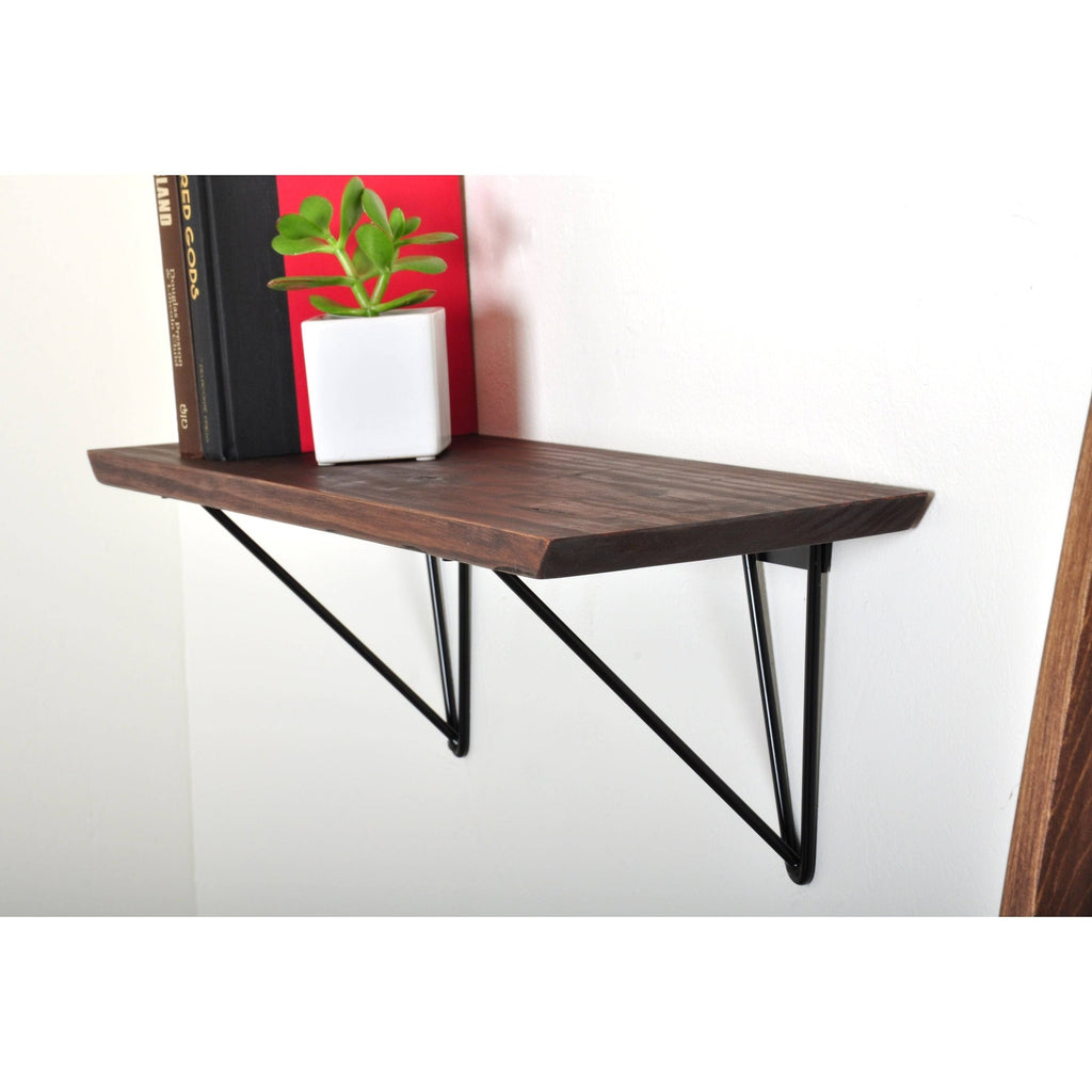 Dark Brown Wood Bracket Shelf F622