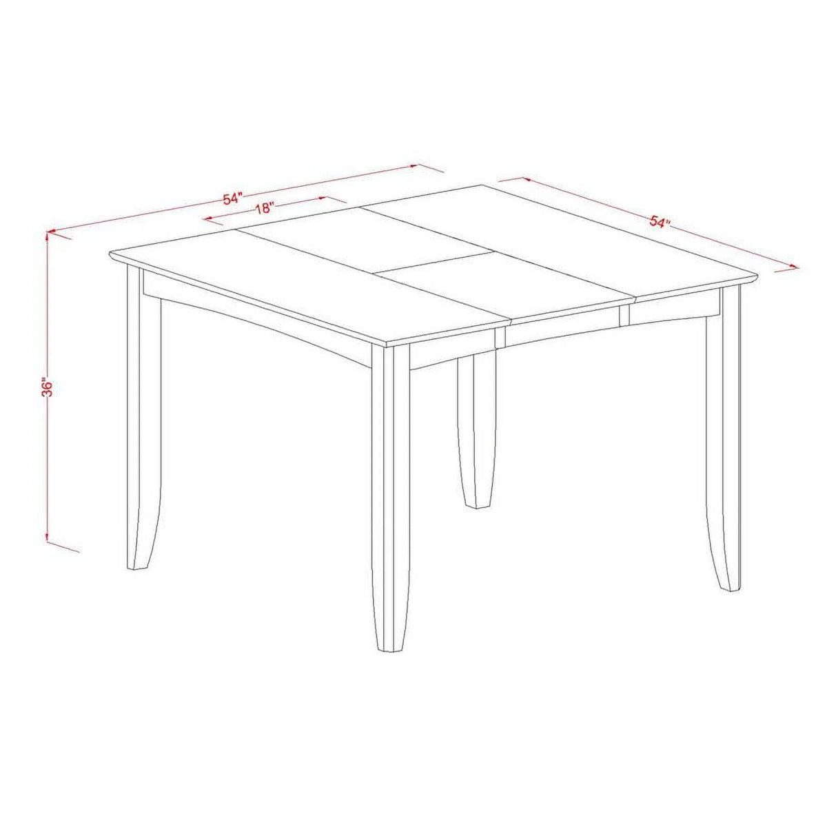 54" Square Wood Dining Table X522705