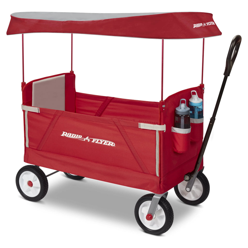 3-in-1 Folding Kids Wagon with Canopy, Red A87427