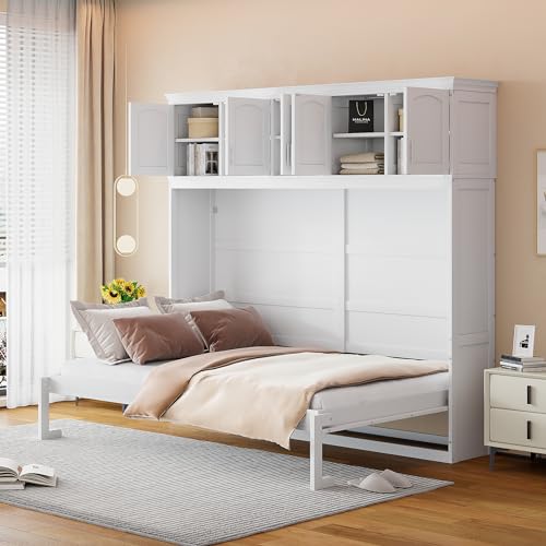 Grey Full Size Solid Wood Murphy Bed A107703
