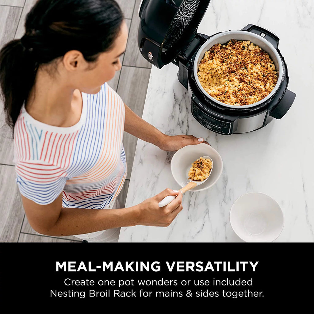 9 in 1 Pressure Cooker and Air Fryer with Nesting Rack, Silver I7336