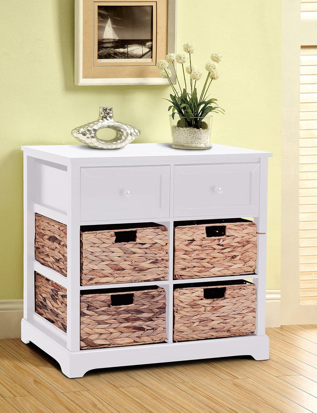 Black Storage Cabinet with 2 Drawers & 4 Removable Baskets Q444478