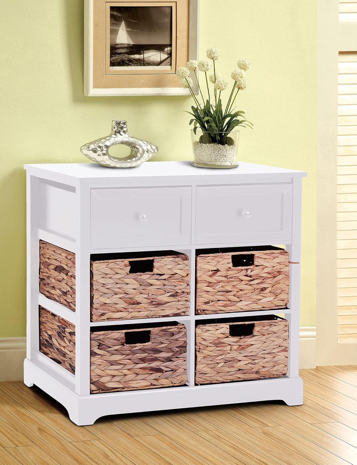 Black Storage Cabinet with 2 Drawers & 4 Removable Baskets Q444478