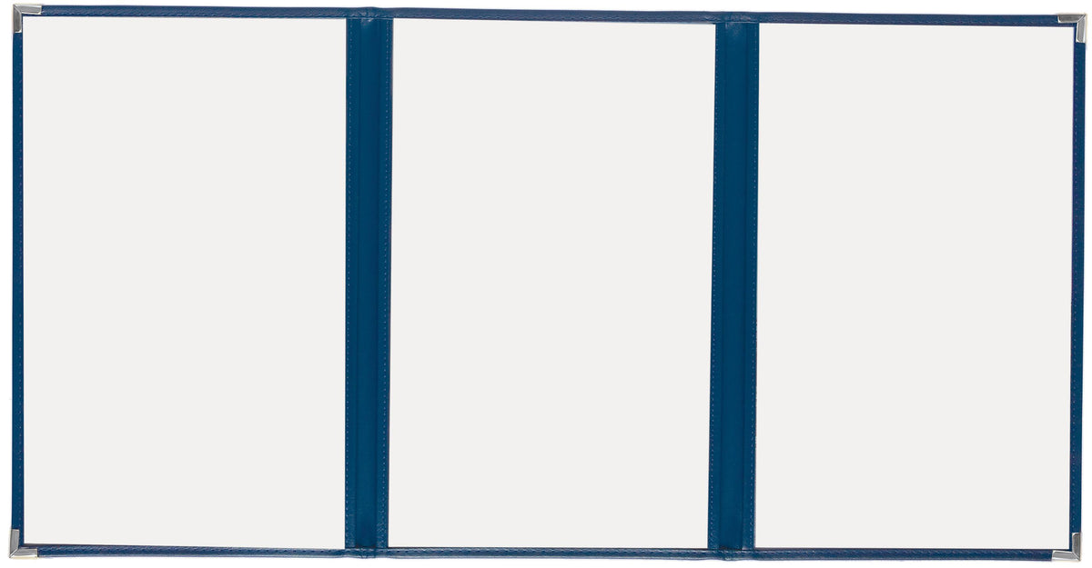 Blue Triple Pocket Cafe Menu Cover G316