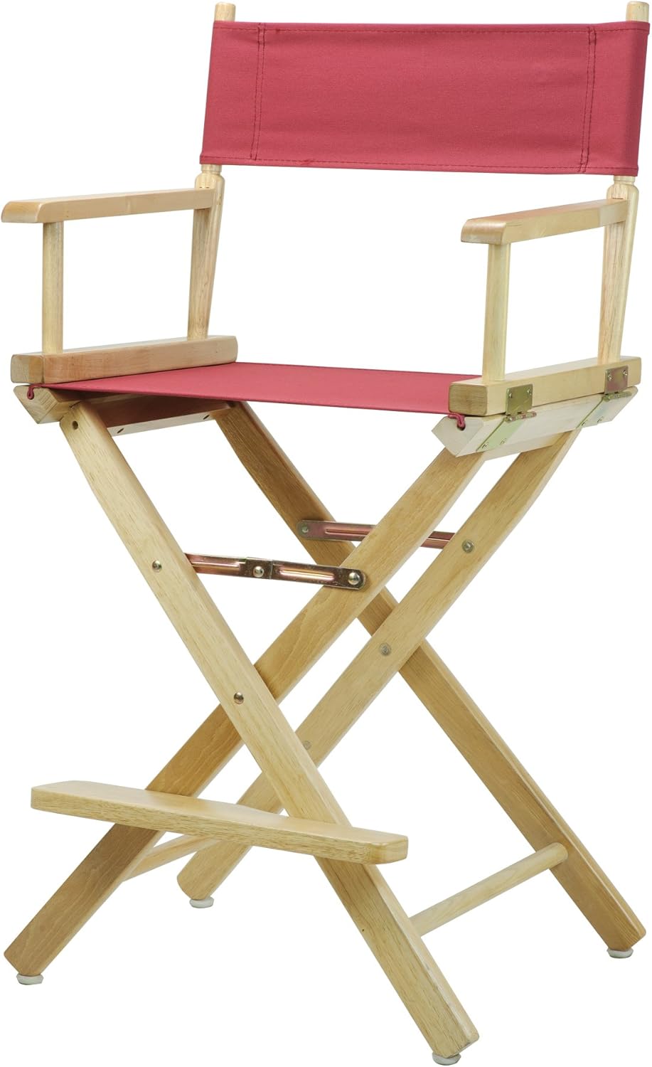 24" Director's Chair Natural Frame with Burgundy Canvas C631
