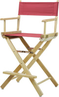 24" Director's Chair Natural Frame with Burgundy Canvas C631