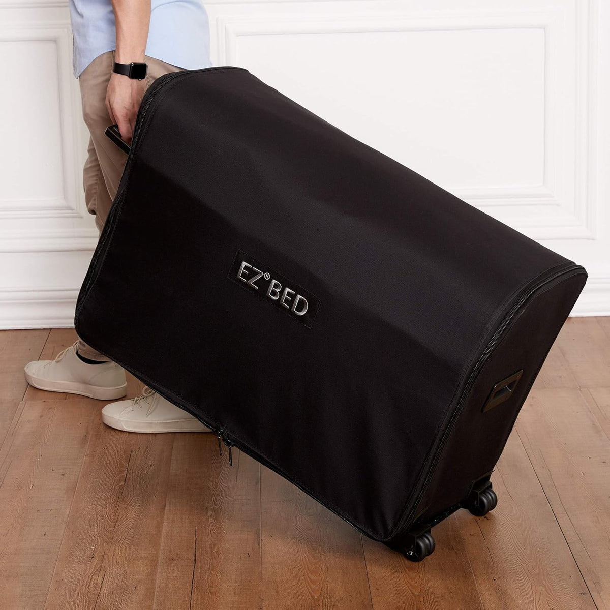 Queen Size Self Inflatable Air Mattress with Frame & Rolling Case S8678