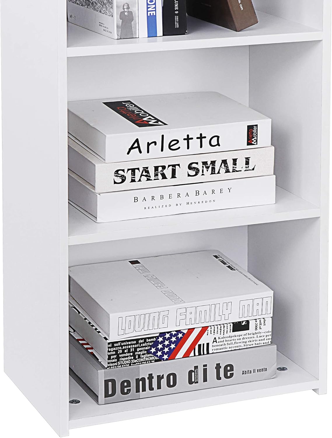 White 52 Inch 5-Shelf Wood Bookcase O6076