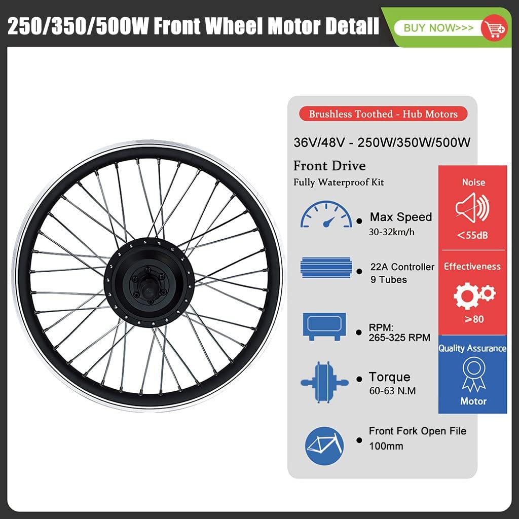 48V 500W 26 Front Wheel Electric Bicycle Motor Kit H297