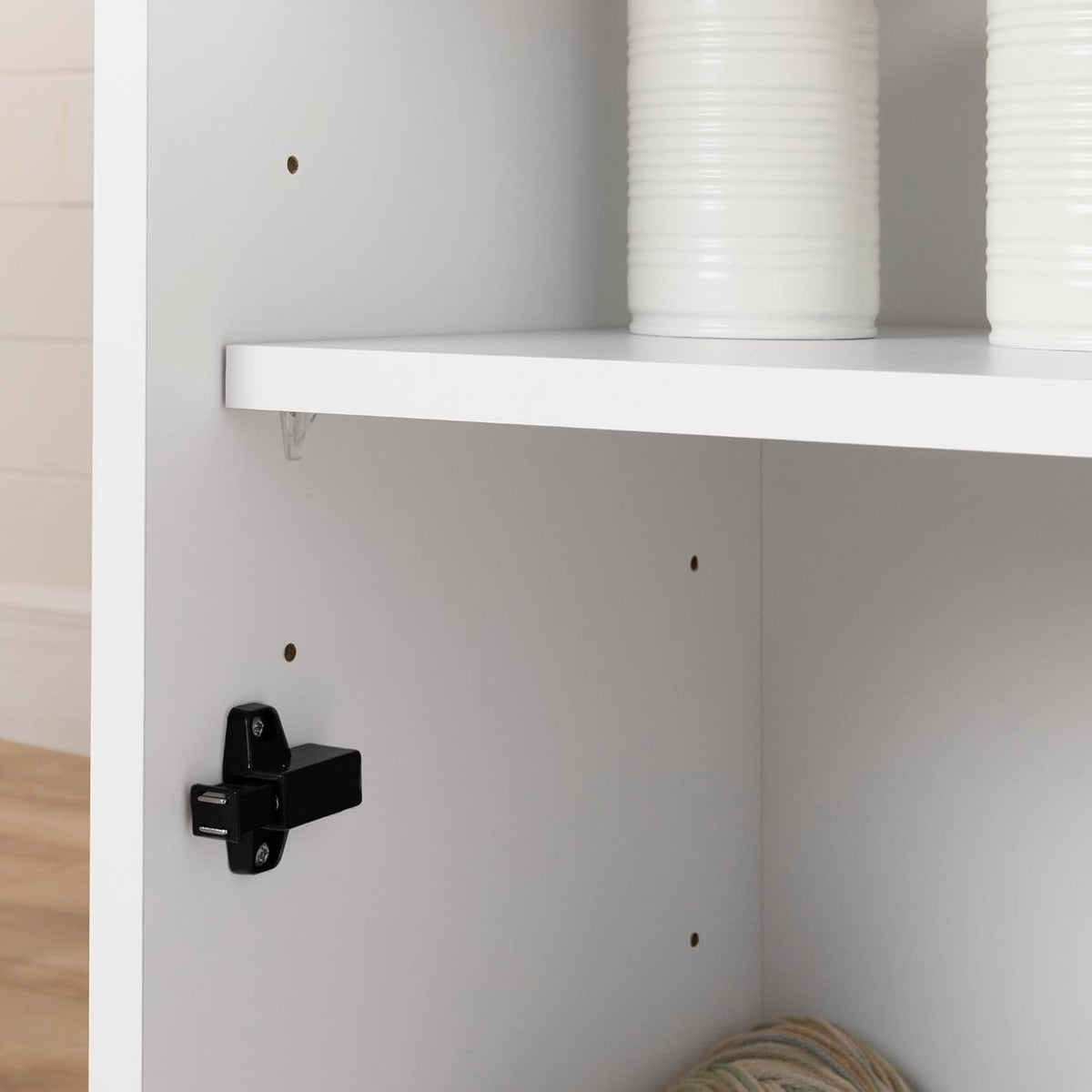 Pure White Counter-Height Craft Table with 4 baskets Q293
