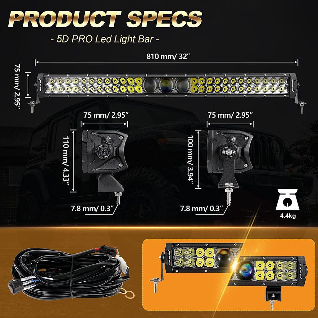 32 Inch LED Bar Light Flood Spot Combo Waterproof U18820