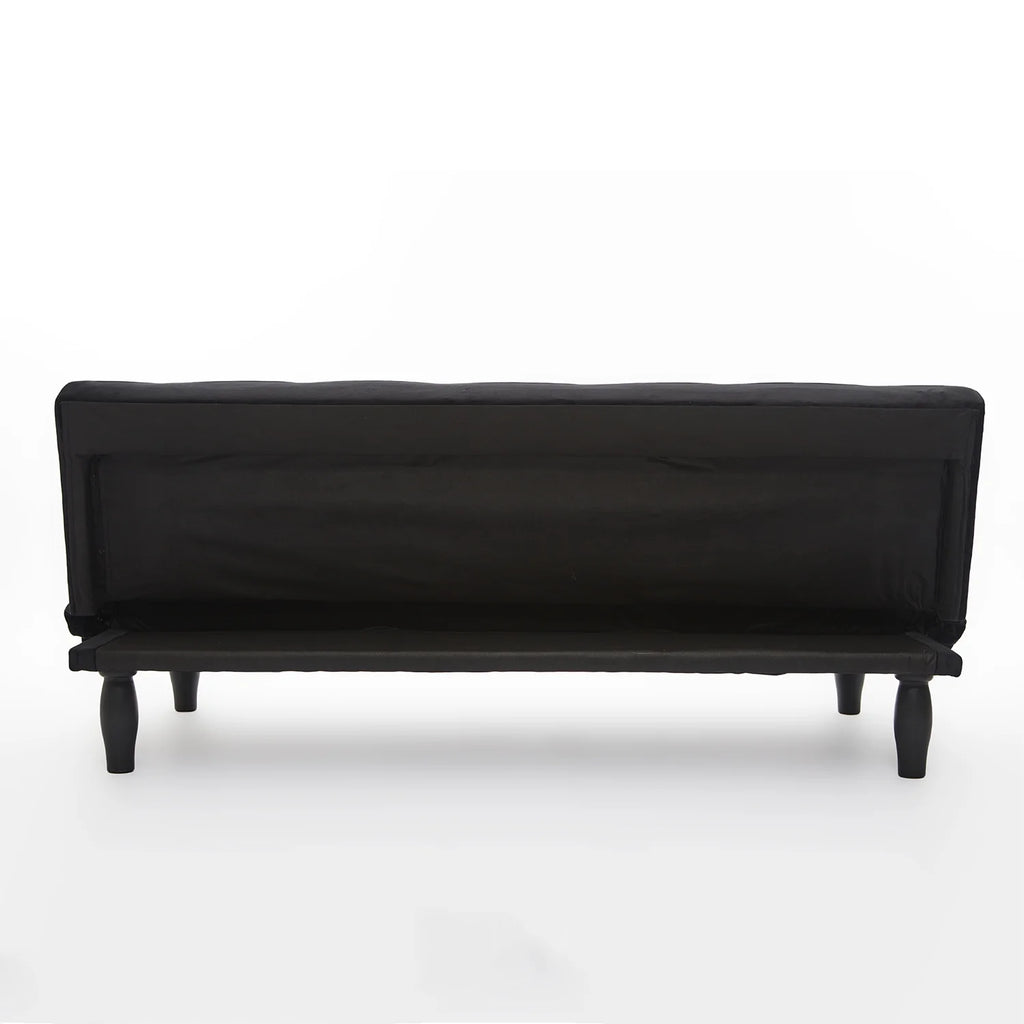 Black Velvet Futon Sofa Bed F9181