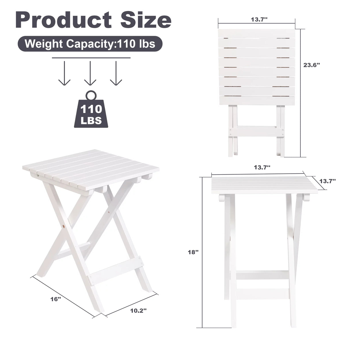 Folding Wooden Square Side Table X134