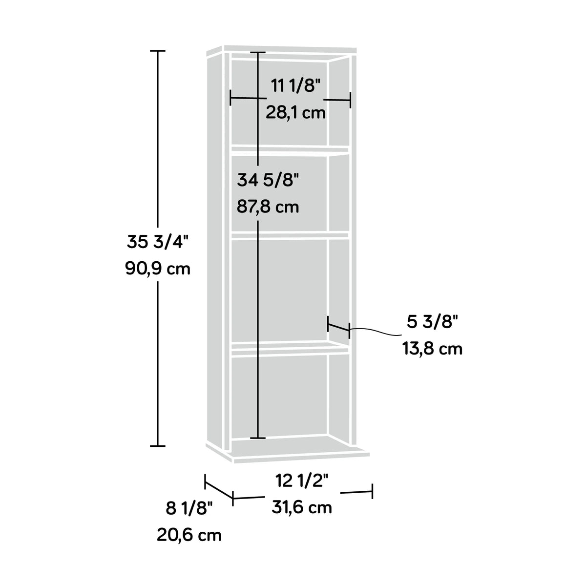 Multimedia Storage Tower, Cinnamon Cherry Finish X62172