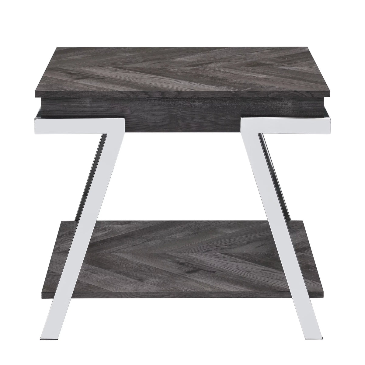 Dark Gray Wood and Laminate End Table J7996