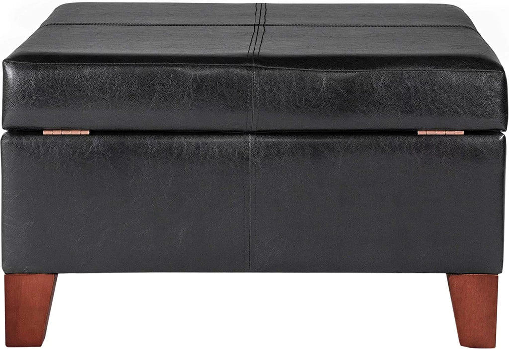 Large Faux Leather Square Storage Ottoman N304