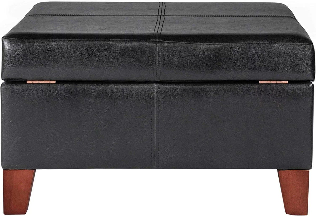Large Faux Leather Square Storage Ottoman N304