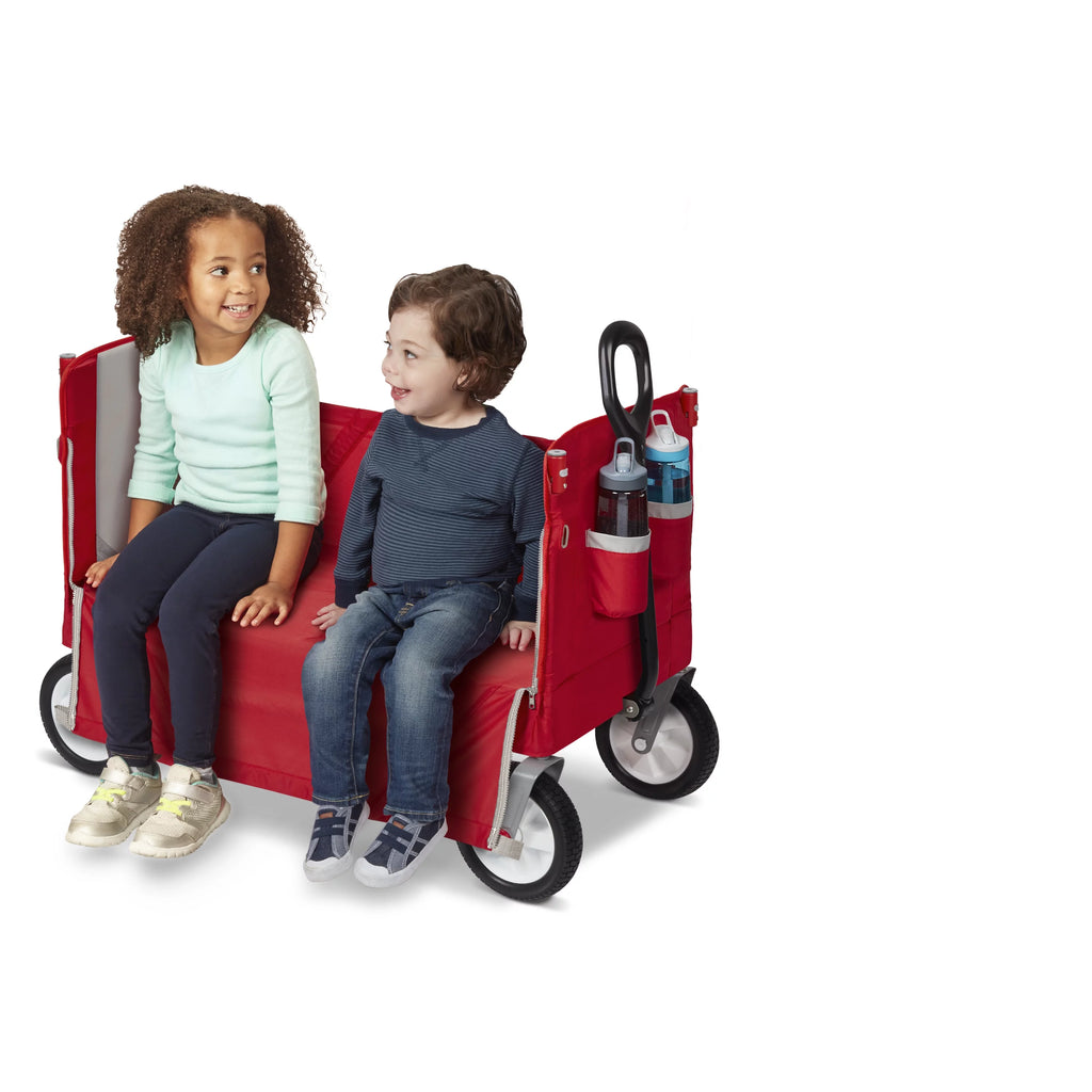 3-in-1 Folding Kids Wagon with Canopy, Red A87427
